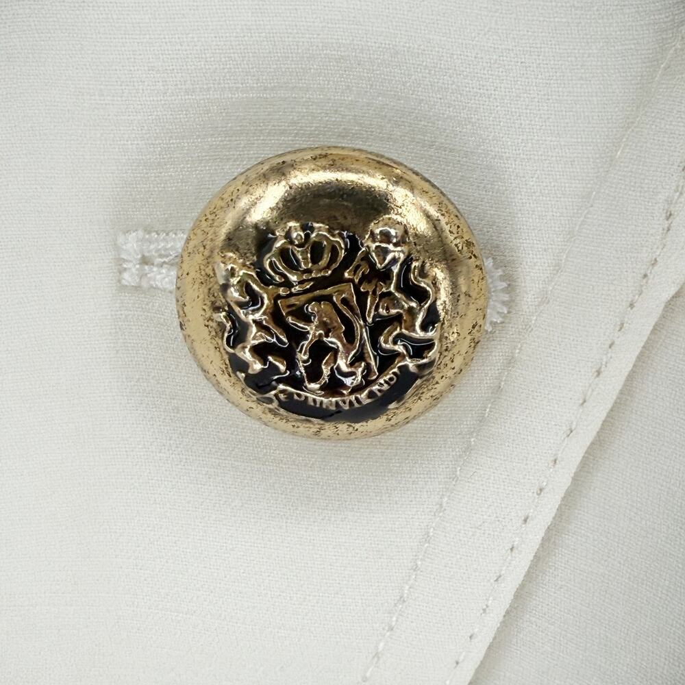 Smythe Wrap Asymmetrical Single Breasted Blazer Cream Ivory White Suit Jacket 12 - Picture 5 of 11